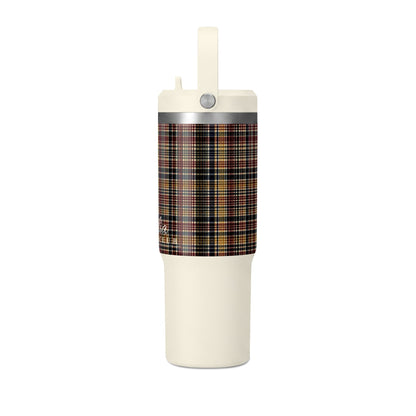 Plaid 32oz Nomad Tumbler — Insulated Travel Mug with Personalized Script