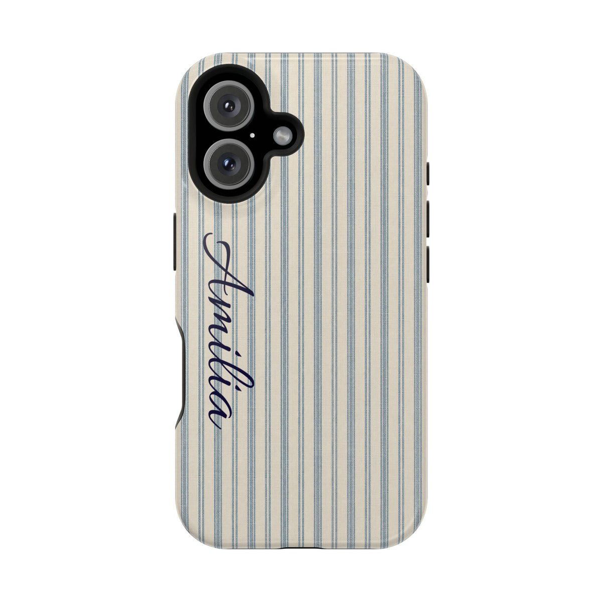 Personalized Striped Magnetic Impact-Resistant Phone Case — Custom Name