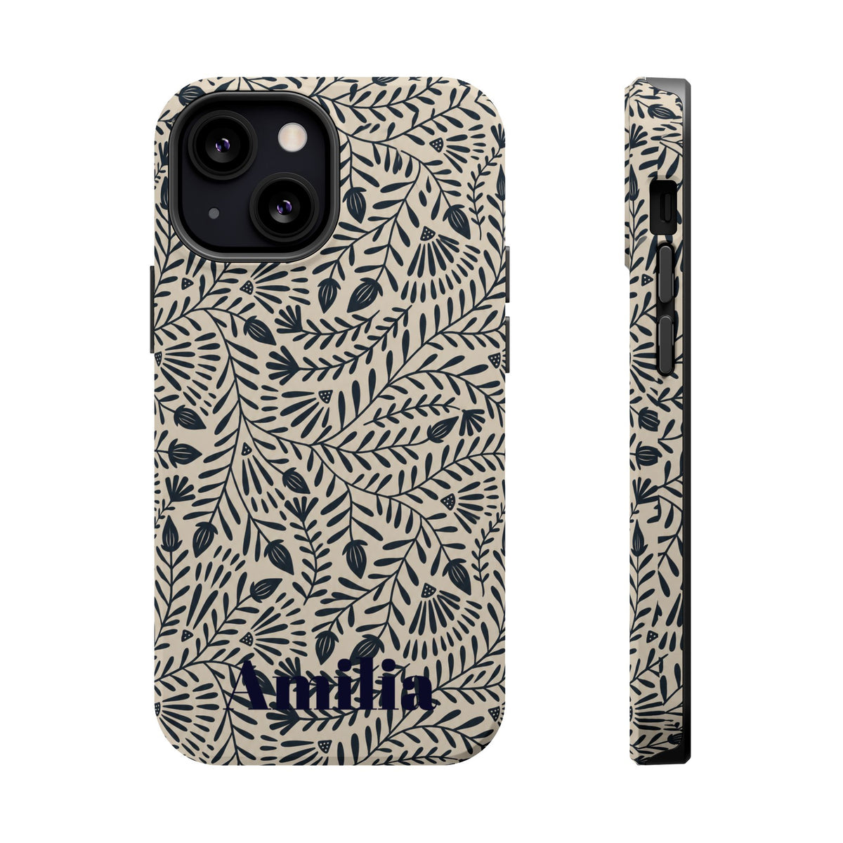 Floral Vine Magnetic Impact Phone Case — Personalized Monogram Option