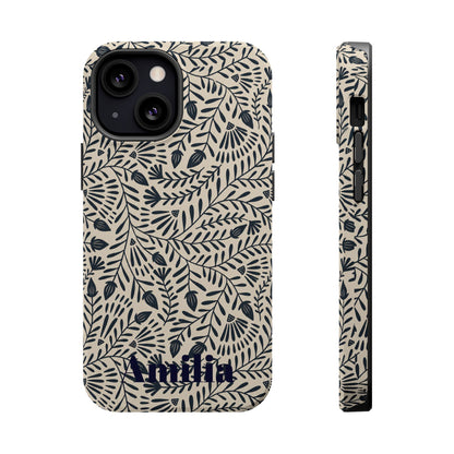 Floral Vine Magnetic Impact Phone Case — Personalized Monogram Option