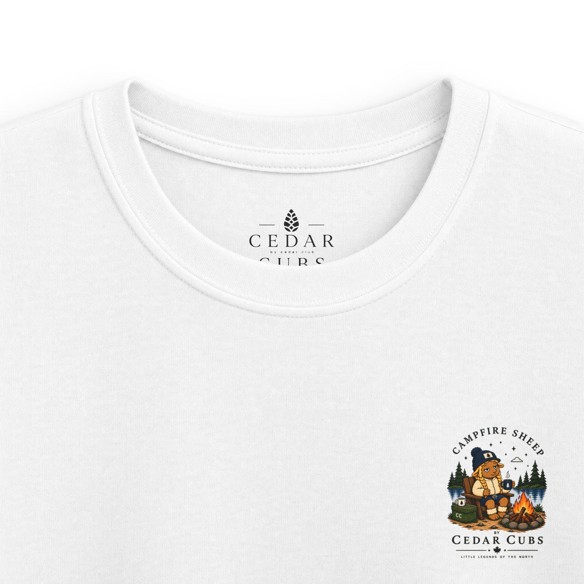 Cozy Campfire Sheep Kids T-shirt