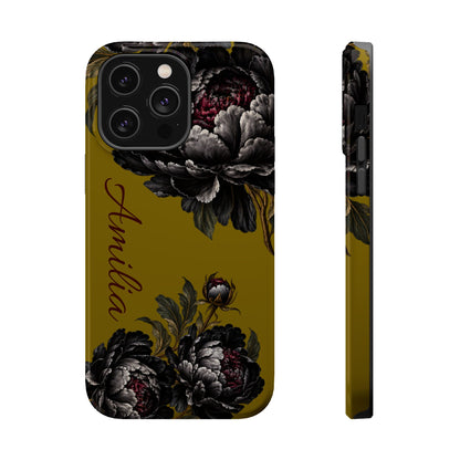 Floral Monogram Magnetic Phone Case — Personalized Impact-Resistant Cover