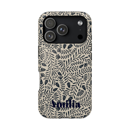 Floral Vine Magnetic Impact Phone Case — Personalized Monogram Option
