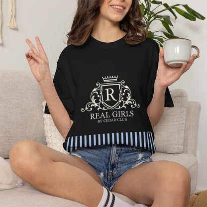 Blue Stripe Crest Graphic T-Shirt