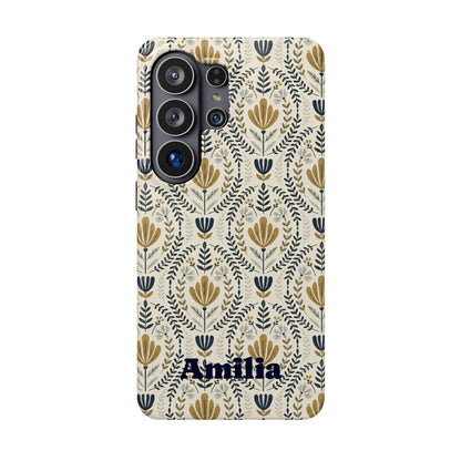 Personalized Floral Magnetic Phone Case — Impact-Resistant Protective Cover (Name Option)