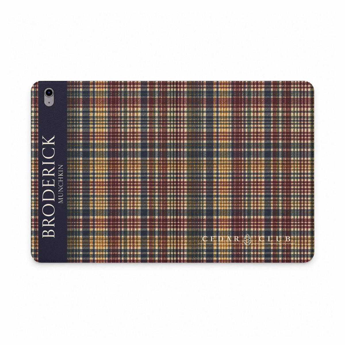 Plaid Personalized Tablet Folio Case — Custom Name Monogram