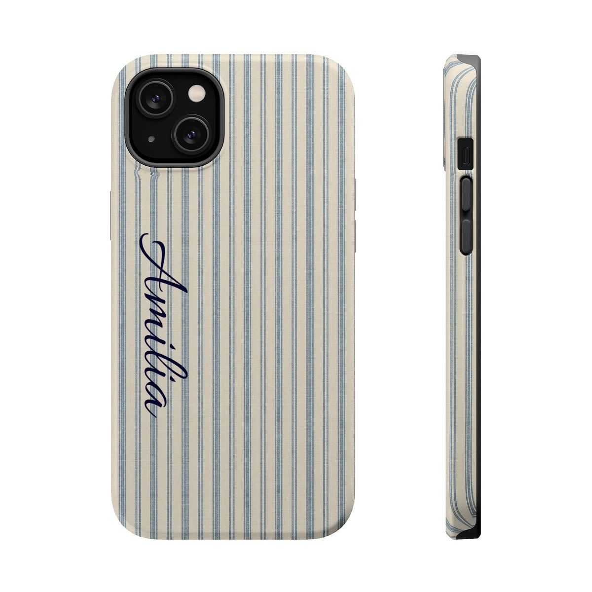 Personalized Striped Magnetic Impact-Resistant Phone Case — Custom Name
