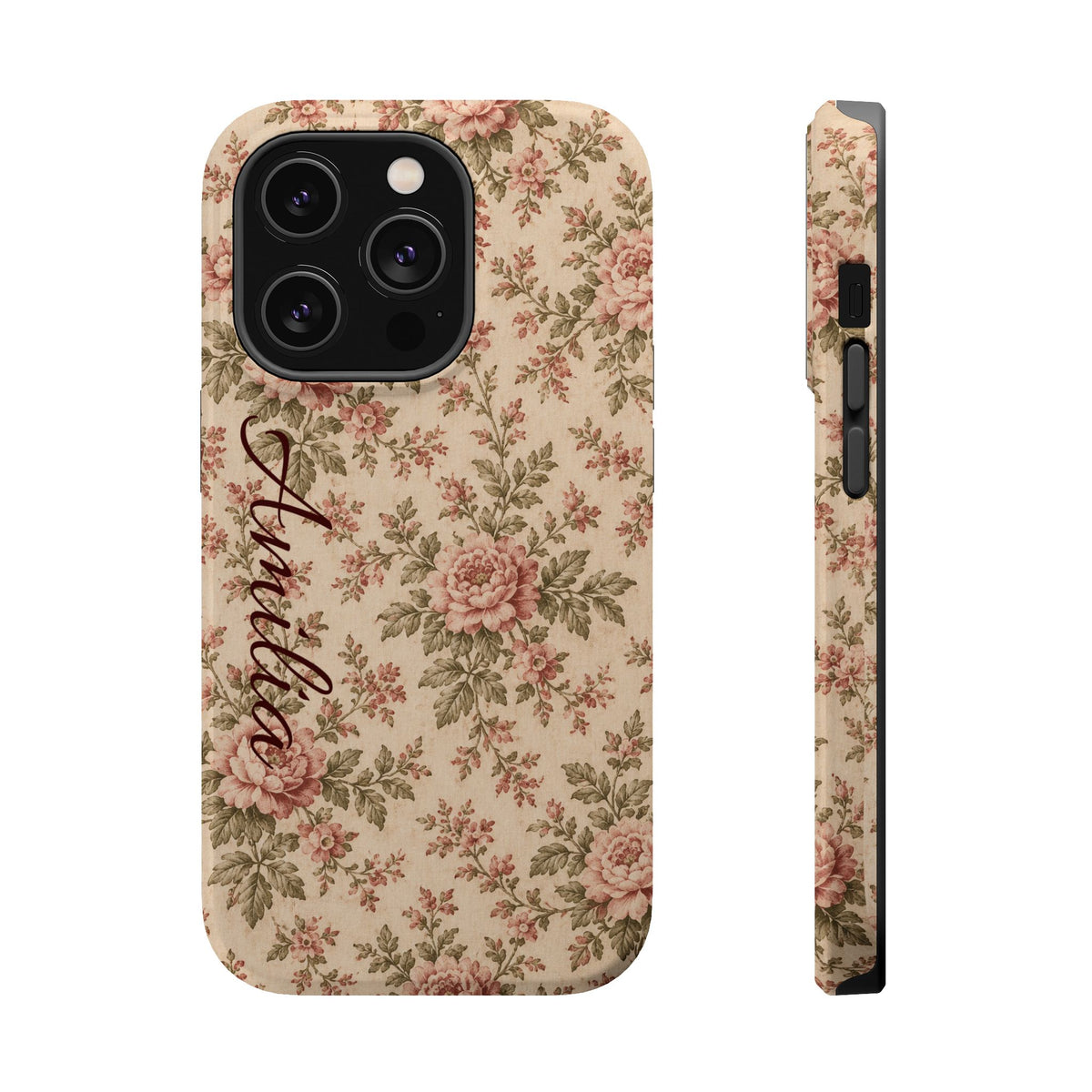 Floral Vintage Rose Magnetic Phone Case — Personalized Option