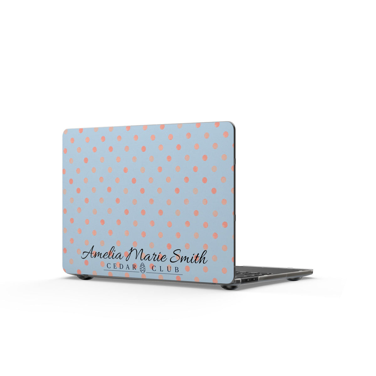 Personalized Polka Dot MacBook Case — Custom Name Laptop Cover