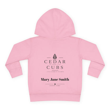 Toddler Hoodie — 'Little Legends' Campfire Design | Cedar Cubs Personalized Pullover