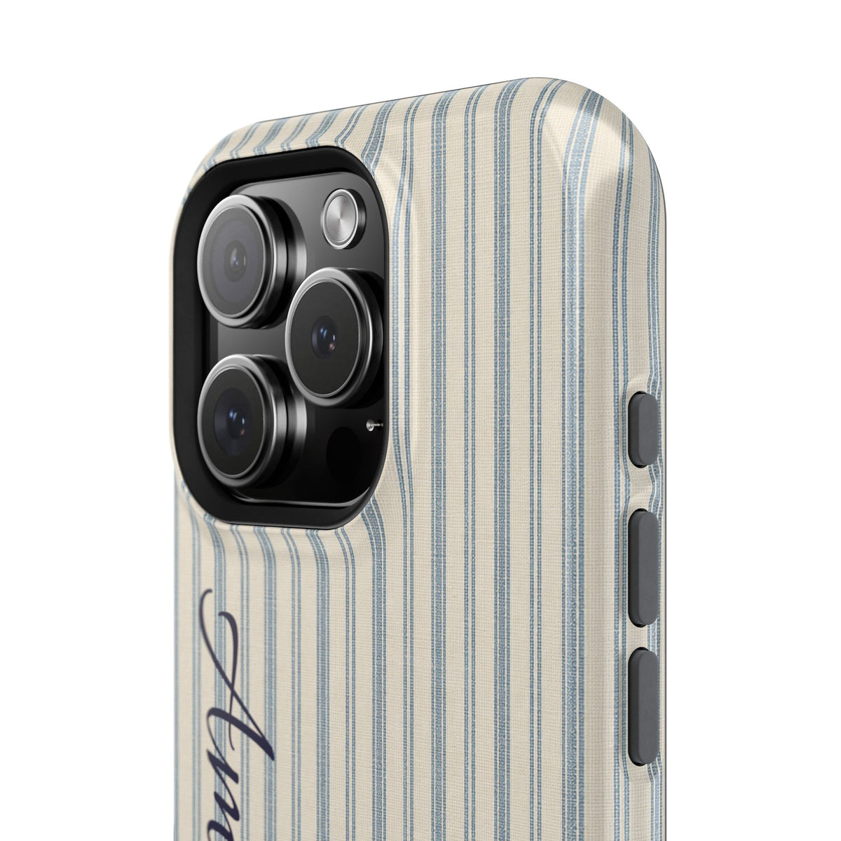 Personalized Striped Magnetic Impact-Resistant Phone Case — Custom Name