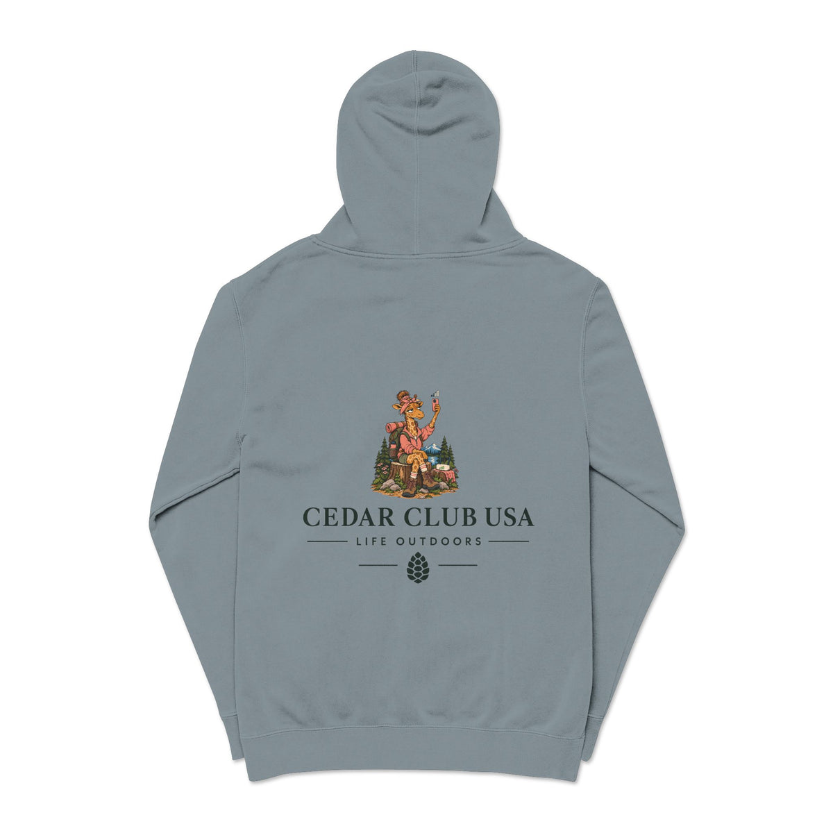 Cedar Club Hoodie — 'Wilderness Ready' Pigment-Dyed Outdoor Pullover