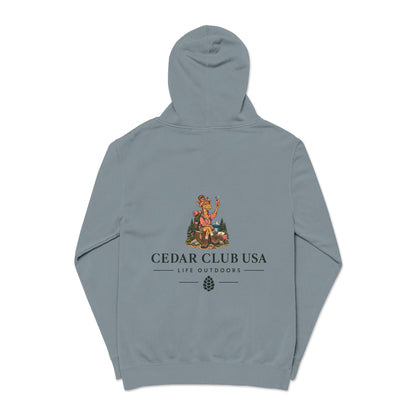 Cedar Club Hoodie — 'Wilderness Ready' Pigment-Dyed Outdoor Pullover