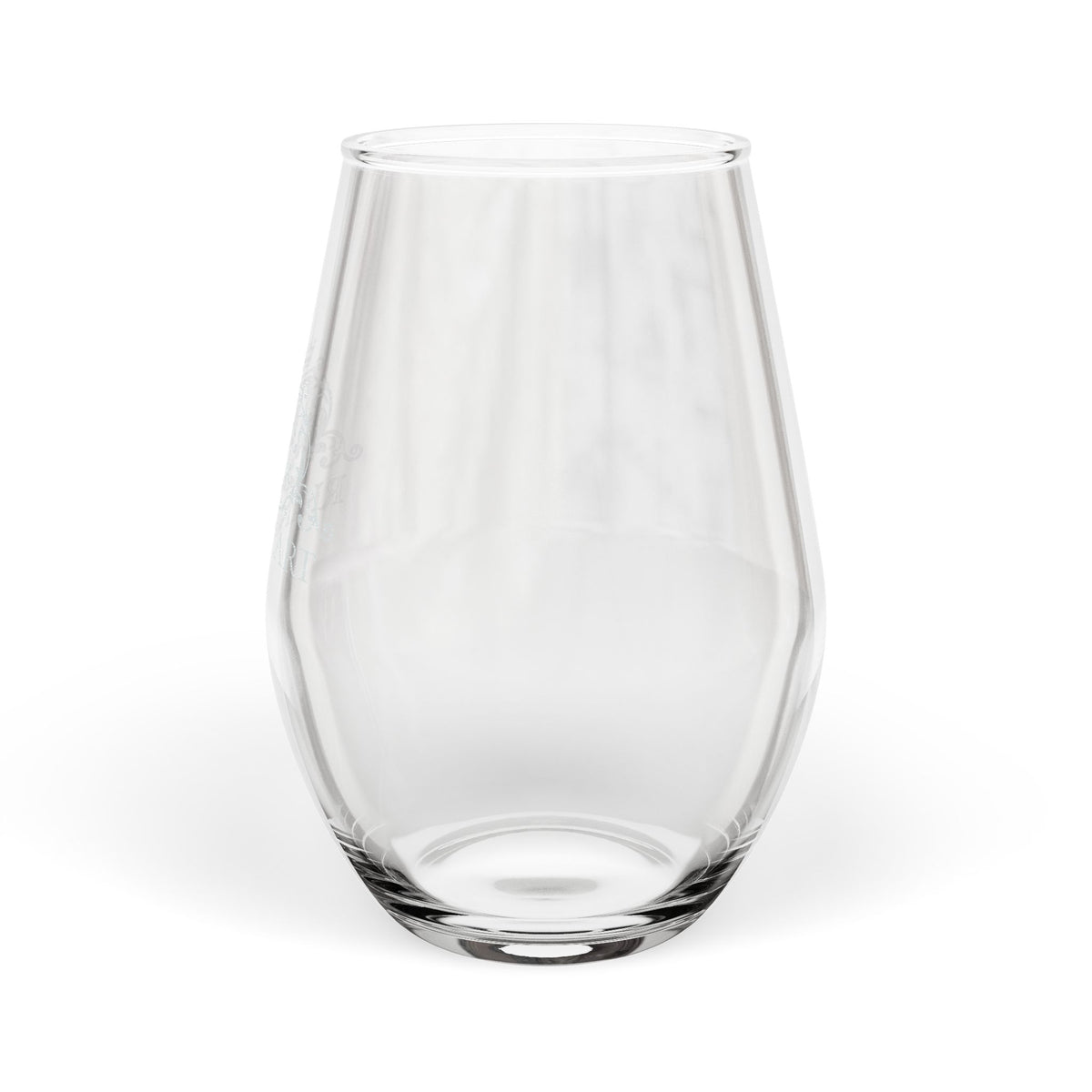Engraved Monogram Crest Stemless Wine Glass — 11.5 oz Personalized Gift