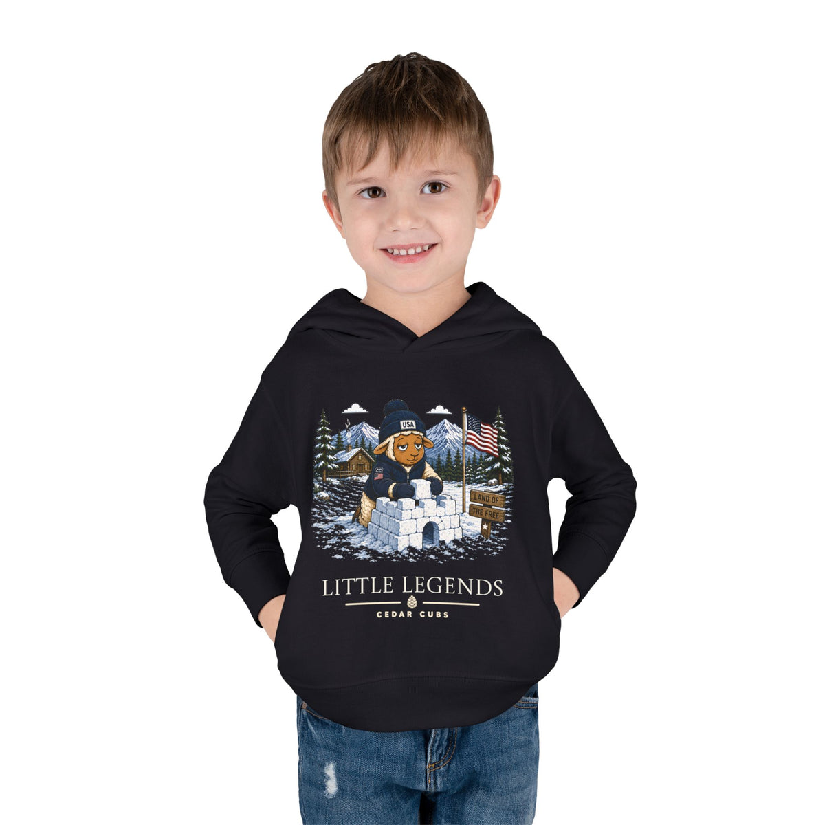Toddler Hoodie — 'Little Legends' Snow Fort Design | Personalized Pullover