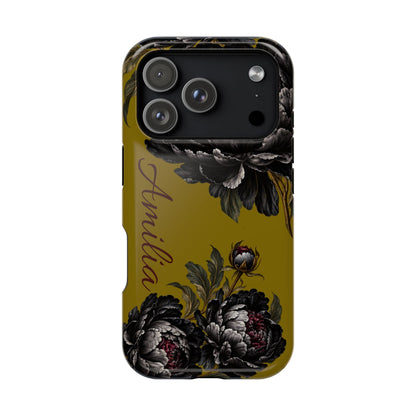 Floral Monogram Magnetic Phone Case — Personalized Impact-Resistant Cover