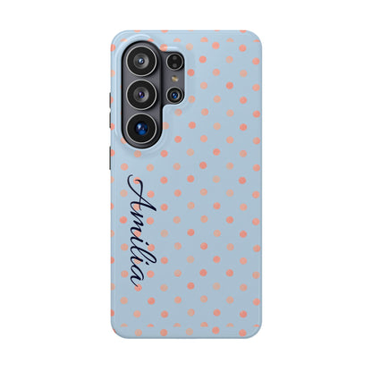Personalized Polka Dot Magnetic Phone Case — Impact-Resistant iPhone Cover with Name