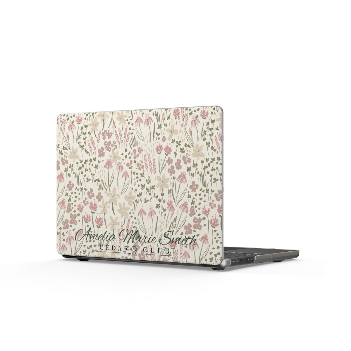 Floral Vintage Matte MacBook Case — Personalized Name Option