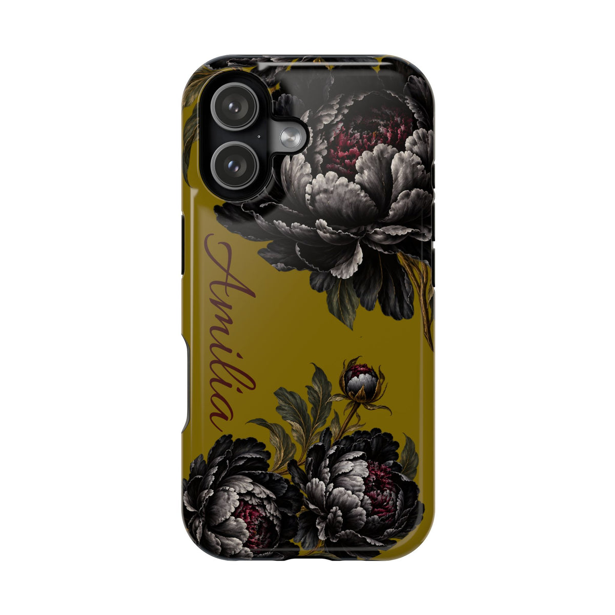 Floral Monogram Magnetic Phone Case — Personalized Impact-Resistant Cover