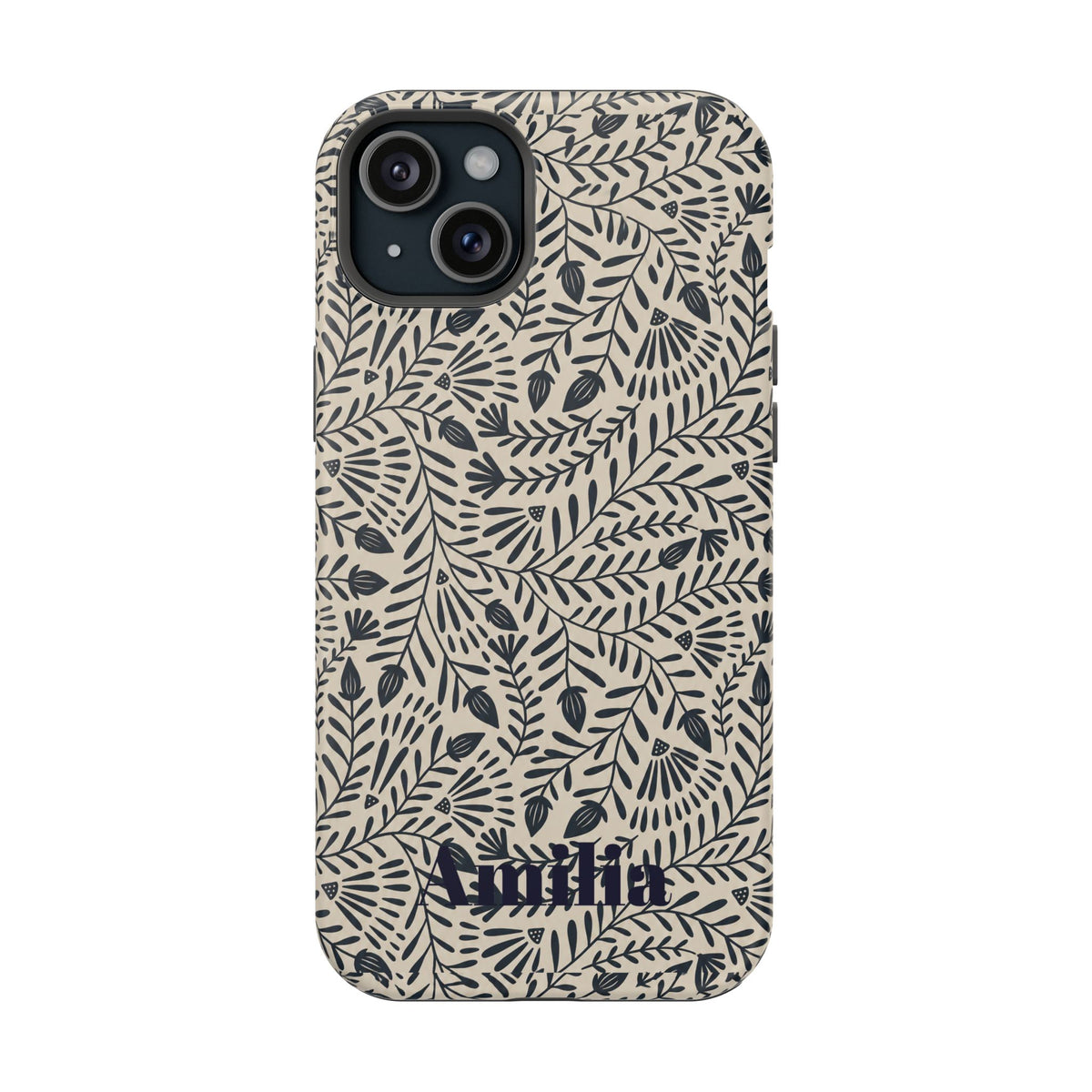 Floral Vine Magnetic Impact Phone Case — Personalized Monogram Option