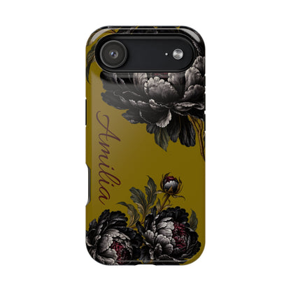 Floral Monogram Magnetic Phone Case — Personalized Impact-Resistant Cover