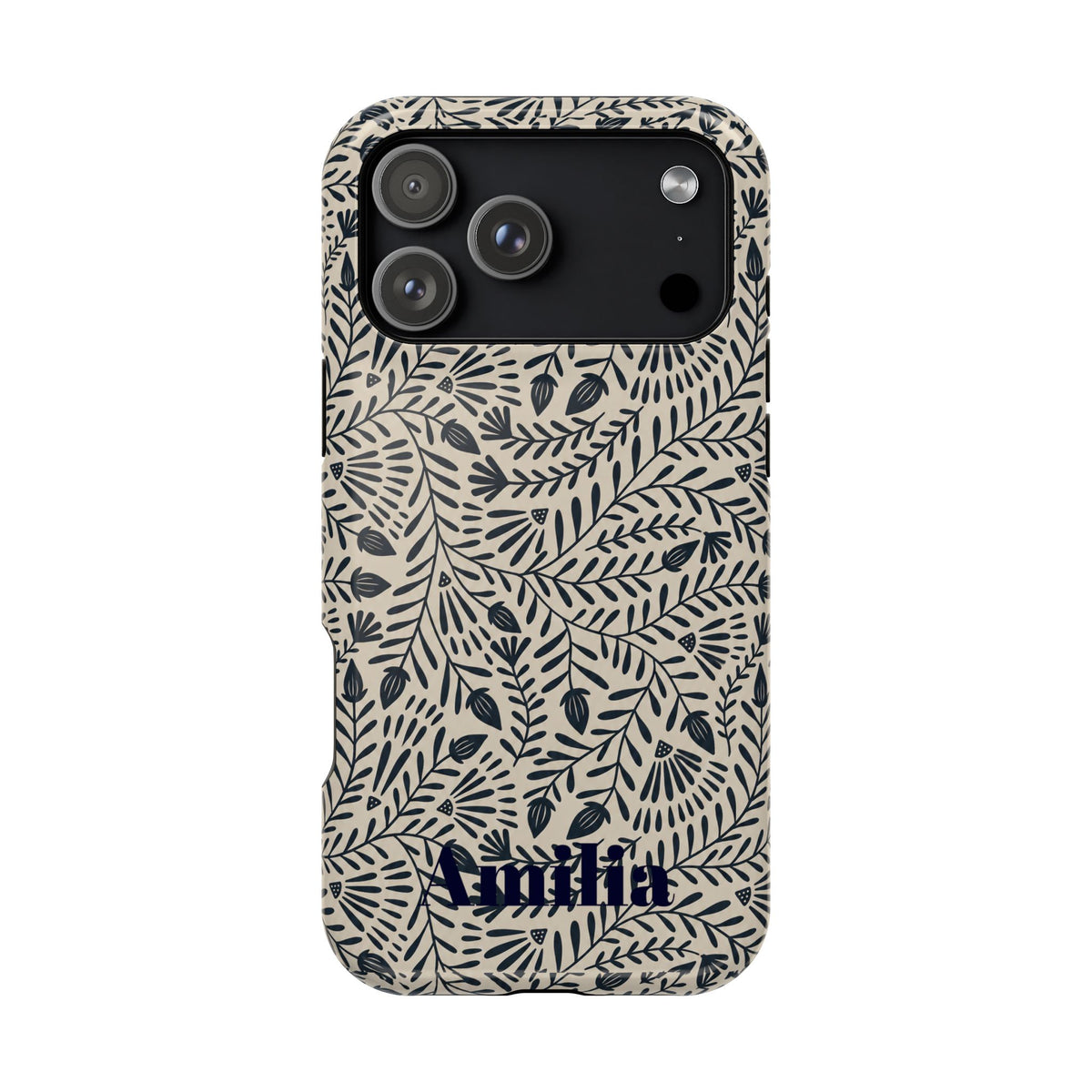 Floral Vine Magnetic Impact Phone Case — Personalized Monogram Option