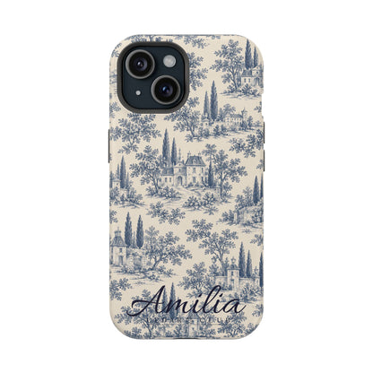 Personalized Toile Magnetic Phone Case — Impact‑Resistant, MagSafe Compatible
