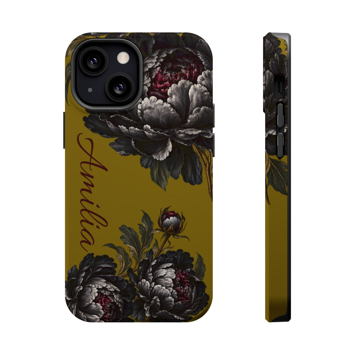 Floral Monogram Magnetic Phone Case — Personalized Impact-Resistant Cover