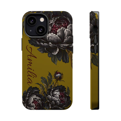Floral Monogram Magnetic Phone Case — Personalized Impact-Resistant Cover
