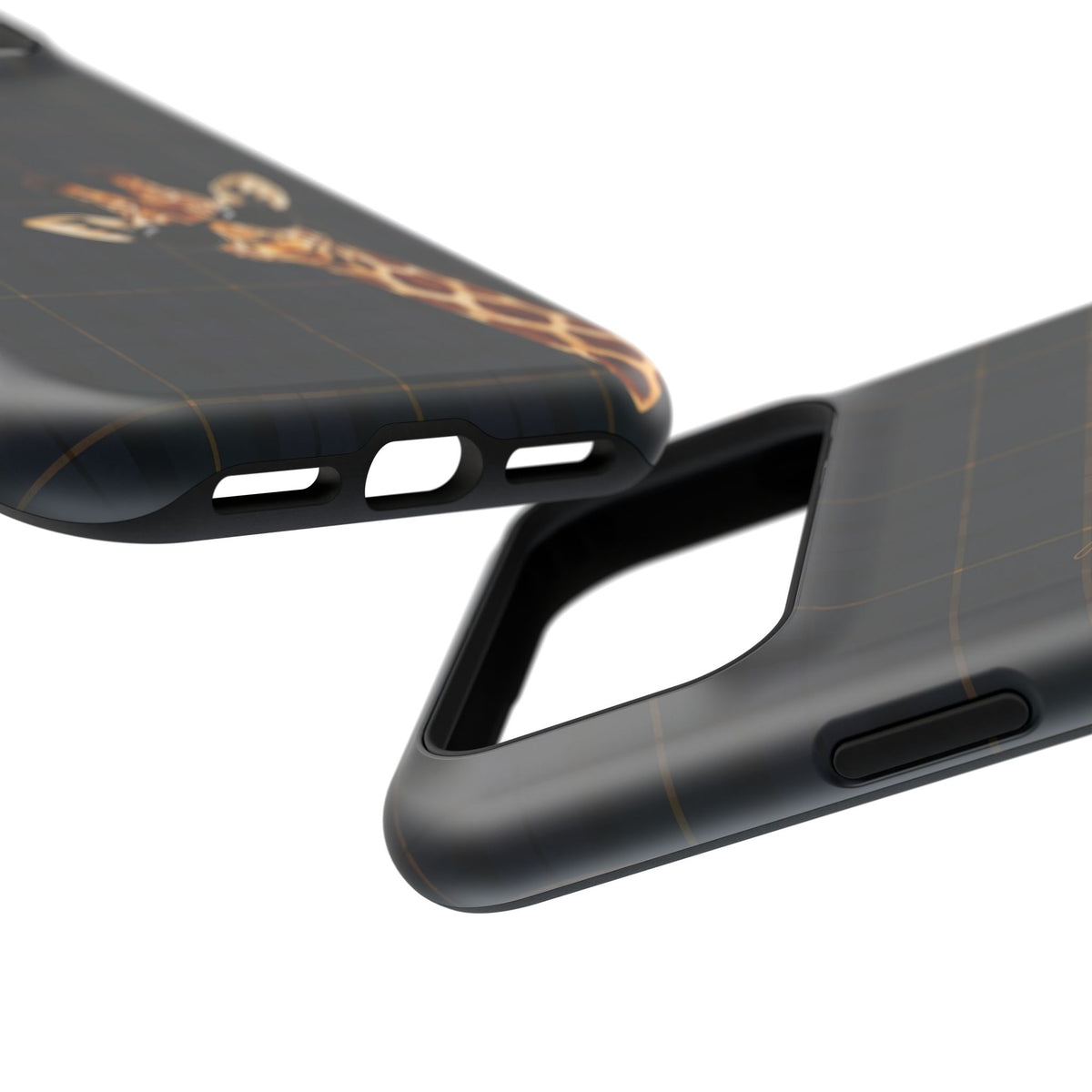 Personalized Giraffe Phone Case —Tartan Print Magnetic Impact-Resistant