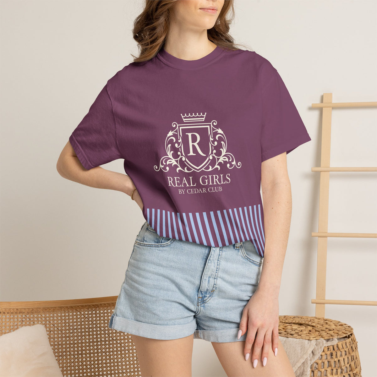 Blue Stripe Crest Graphic T-Shirt