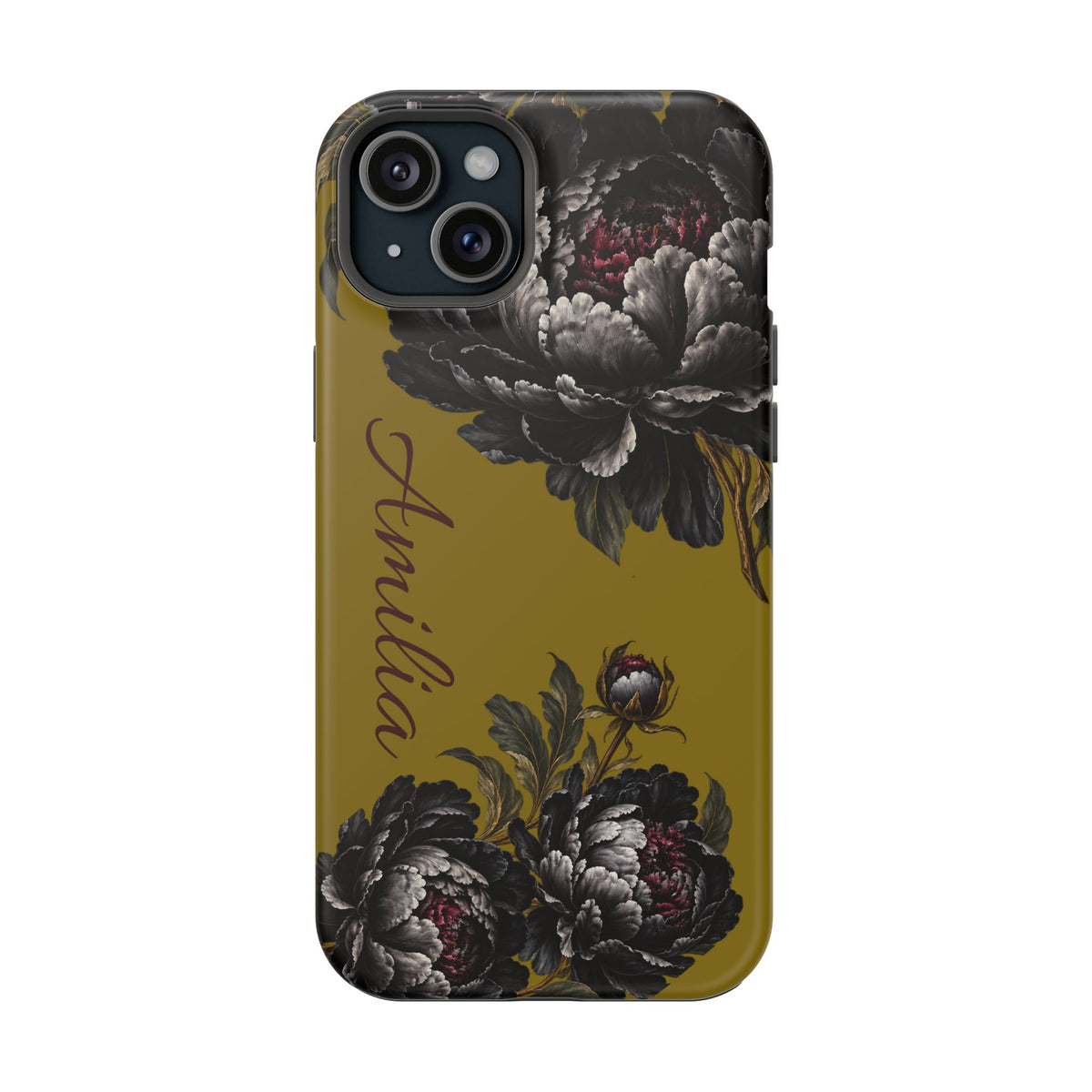 Floral Monogram Magnetic Phone Case — Personalized Impact-Resistant Cover