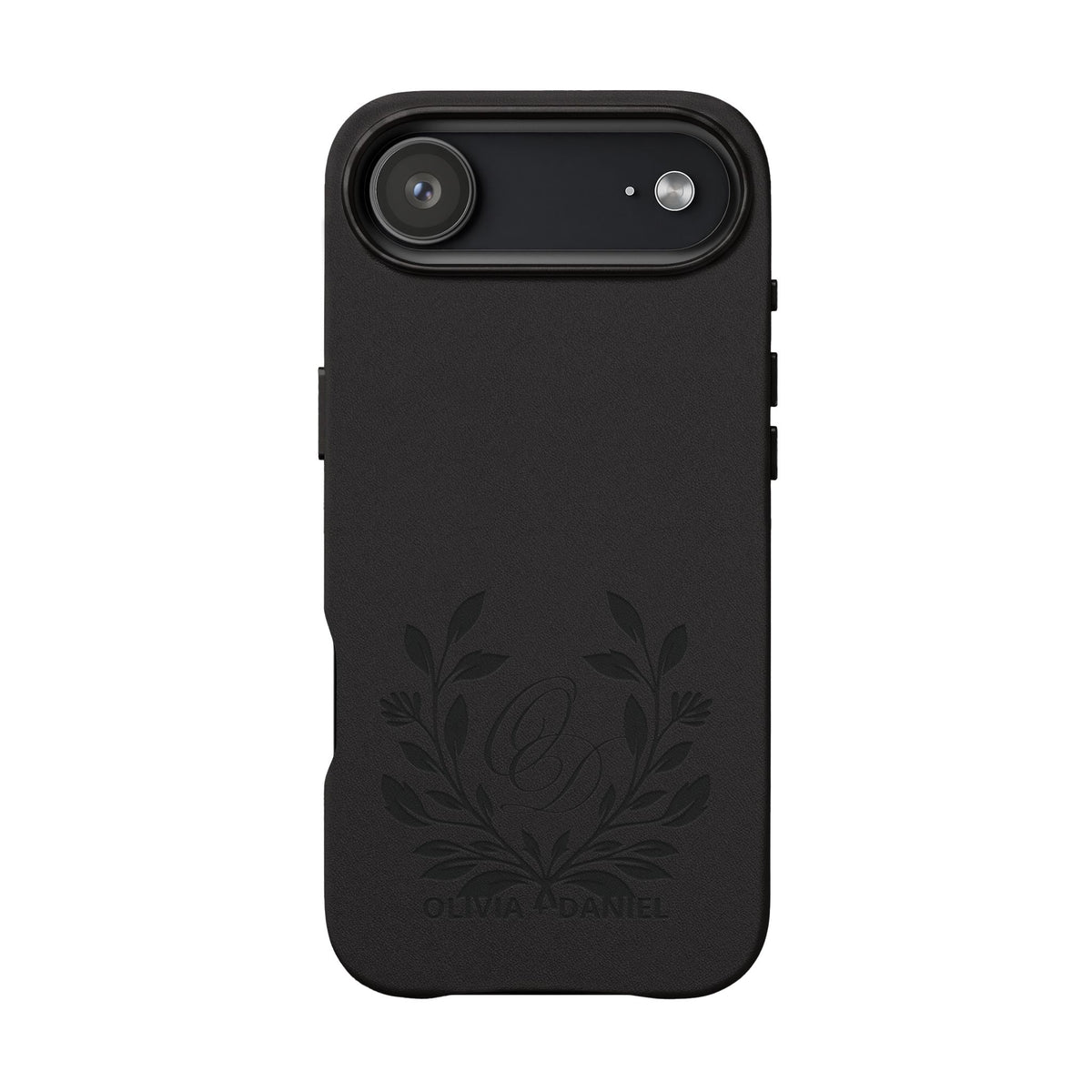 Engraved PU Leather Phone Case — Monogram Design