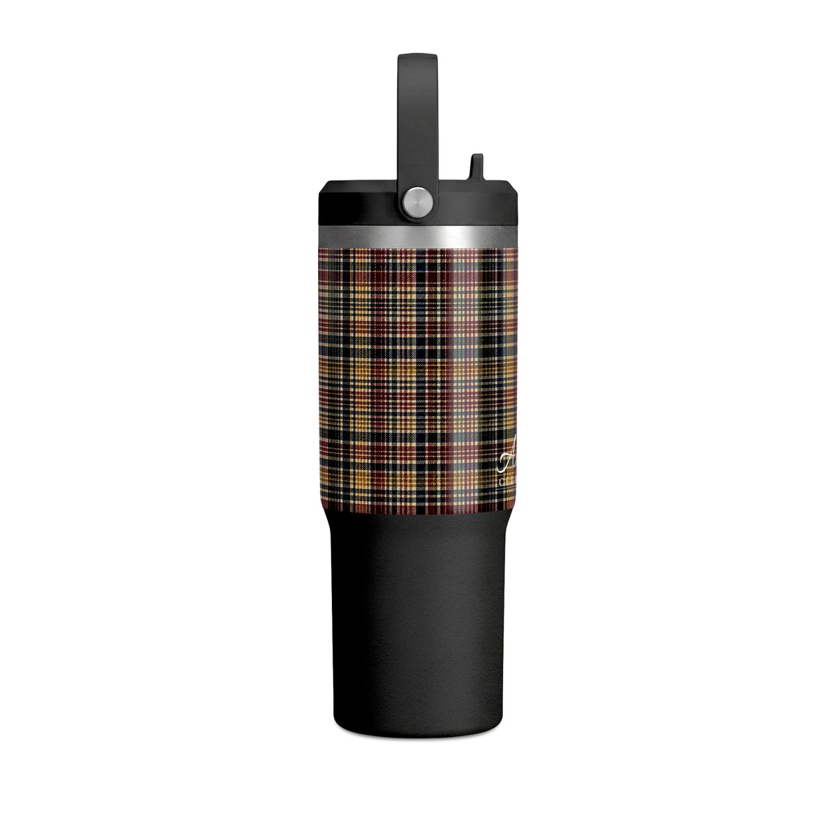 Plaid 32oz Nomad Tumbler — Insulated Travel Mug with Personalized Script