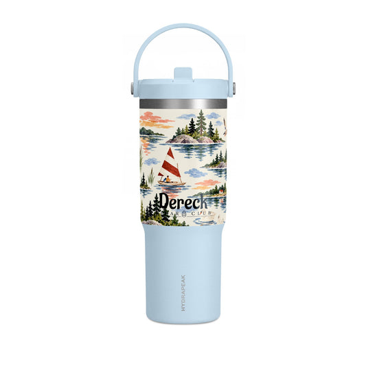 32oz Travel Tumbler — Lakeside Camping & Sailing Watercolor Design