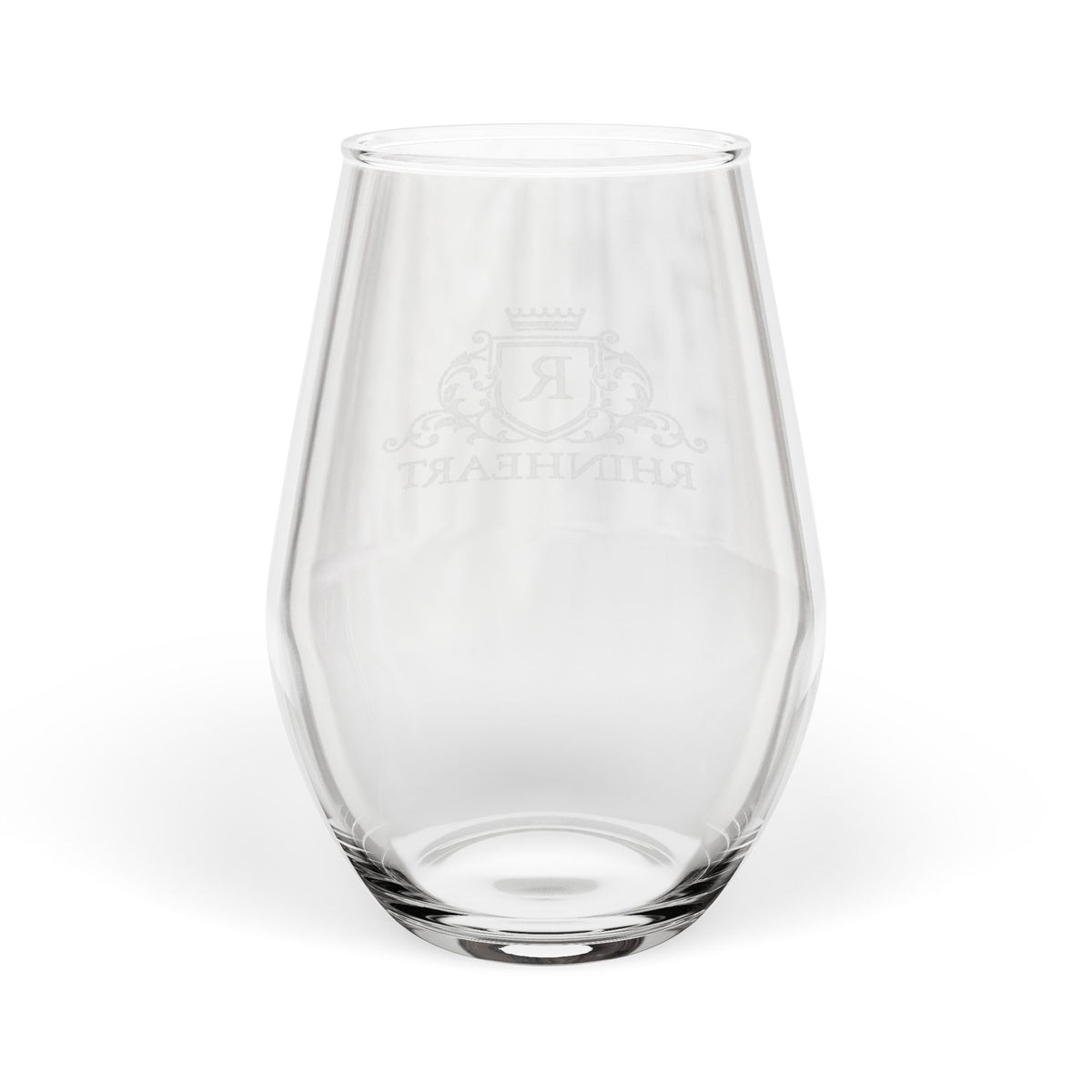 Engraved Monogram Crest Stemless Wine Glass — 11.5 oz Personalized Gift