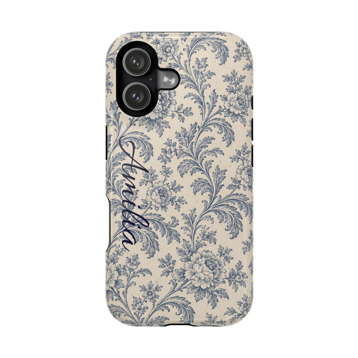 Vintage Floral Magnetic Phone Case — Personalized Name Option