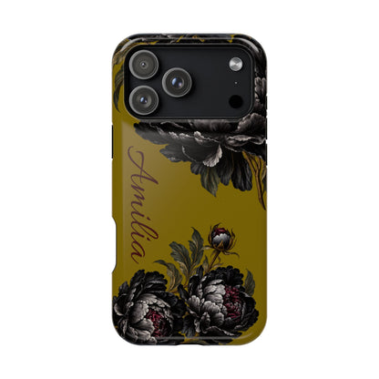 Floral Monogram Magnetic Phone Case — Personalized Impact-Resistant Cover