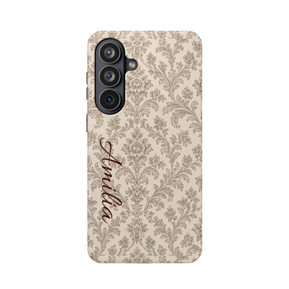 Personalized Vintage Damask Magnetic Phone Case — Custom Name