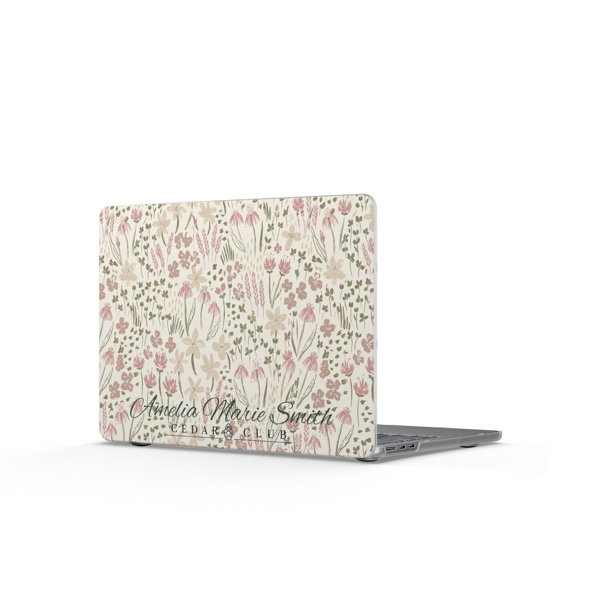 Floral Vintage Matte MacBook Case — Personalized Name Option