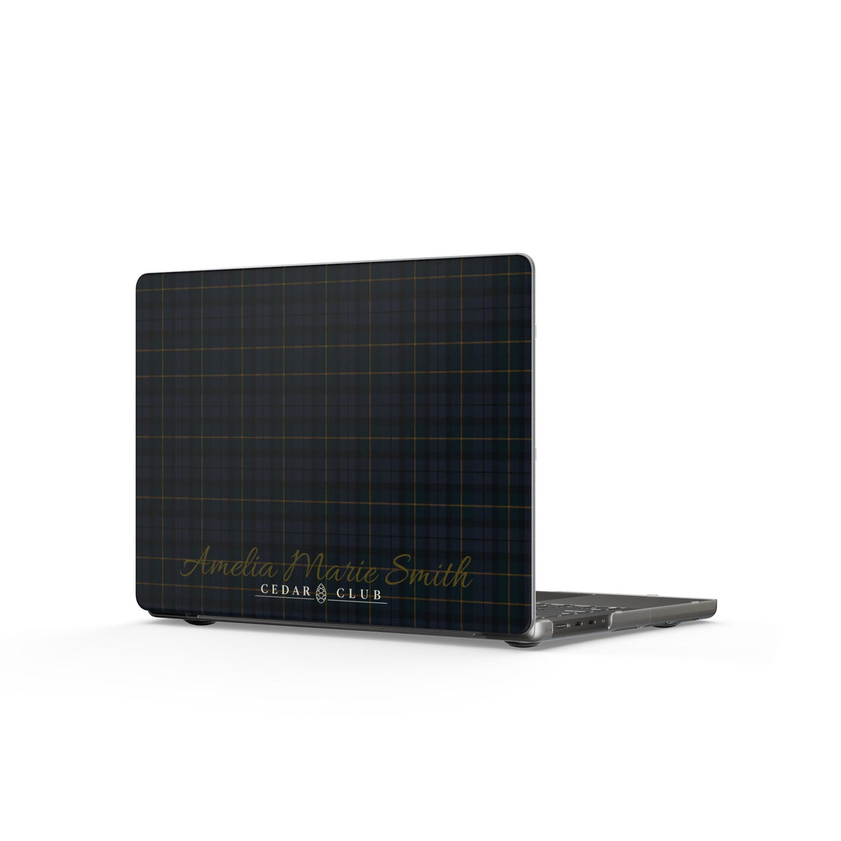 Personalized Dark Plaid MacBook Case