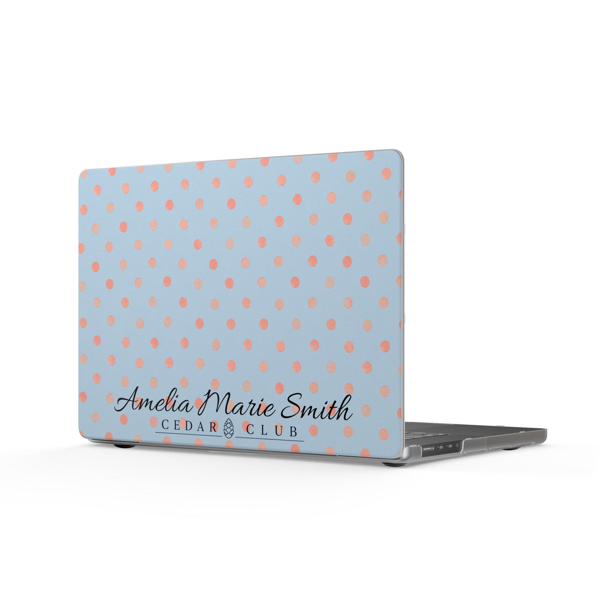 Personalized Polka Dot MacBook Case — Custom Name Laptop Cover