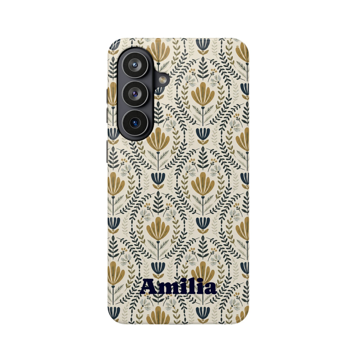 Personalized Floral Magnetic Phone Case — Impact-Resistant Protective Cover (Name Option)