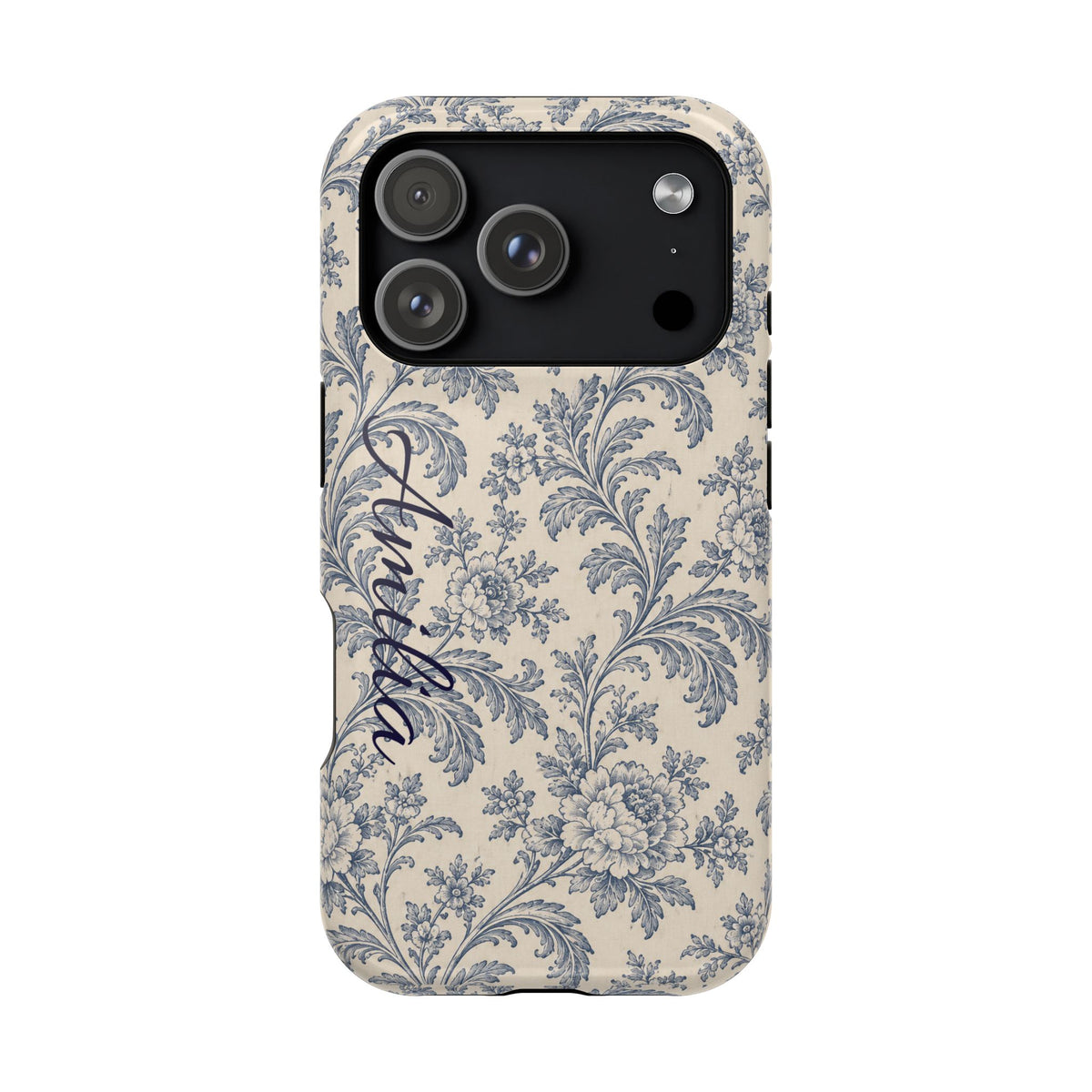 Vintage Floral Magnetic Phone Case — Personalized Name Option