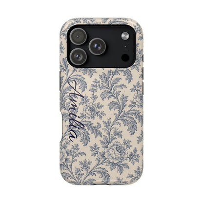 Vintage Floral Magnetic Phone Case — Personalized Name Option