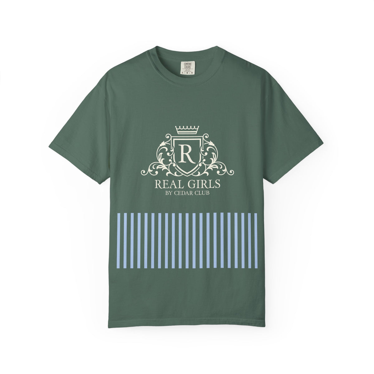 Blue Stripe Crest Graphic T-Shirt