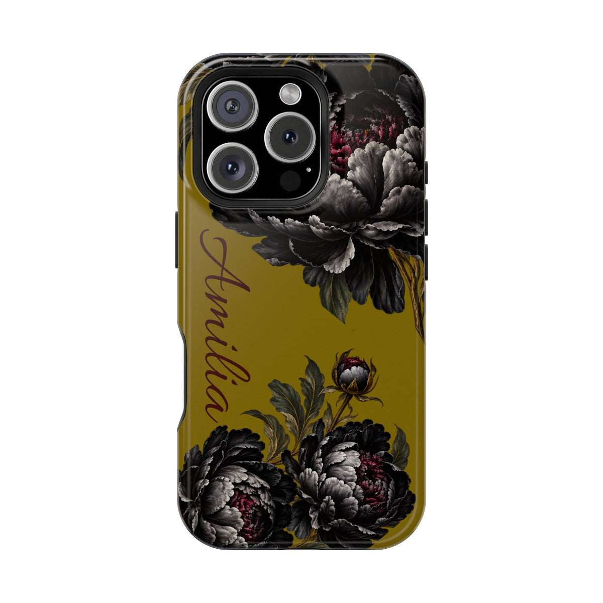 Floral Monogram Magnetic Phone Case — Personalized Impact-Resistant Cover
