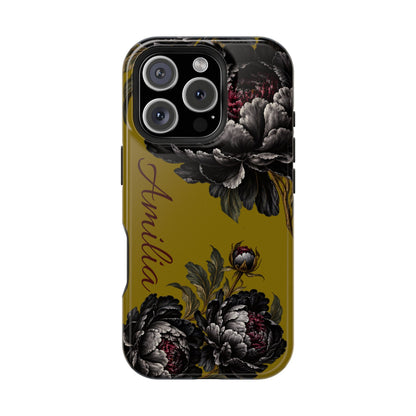 Floral Monogram Magnetic Phone Case — Personalized Impact-Resistant Cover