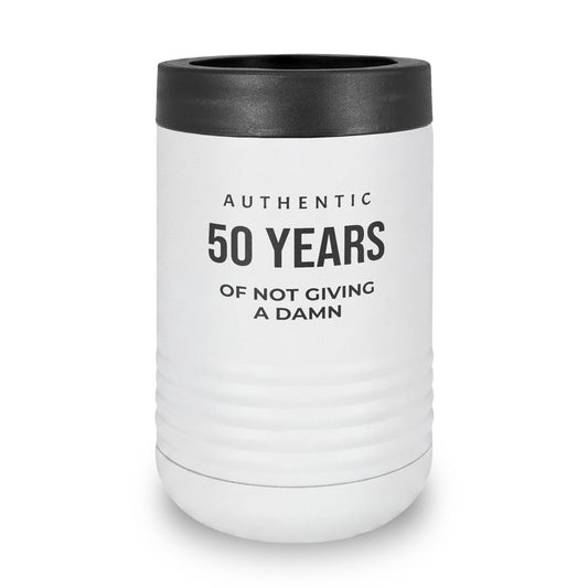 12oz Can Cooler – “Authentic 50 Years of Not Giving a Damn” Insulated Beverage Holder