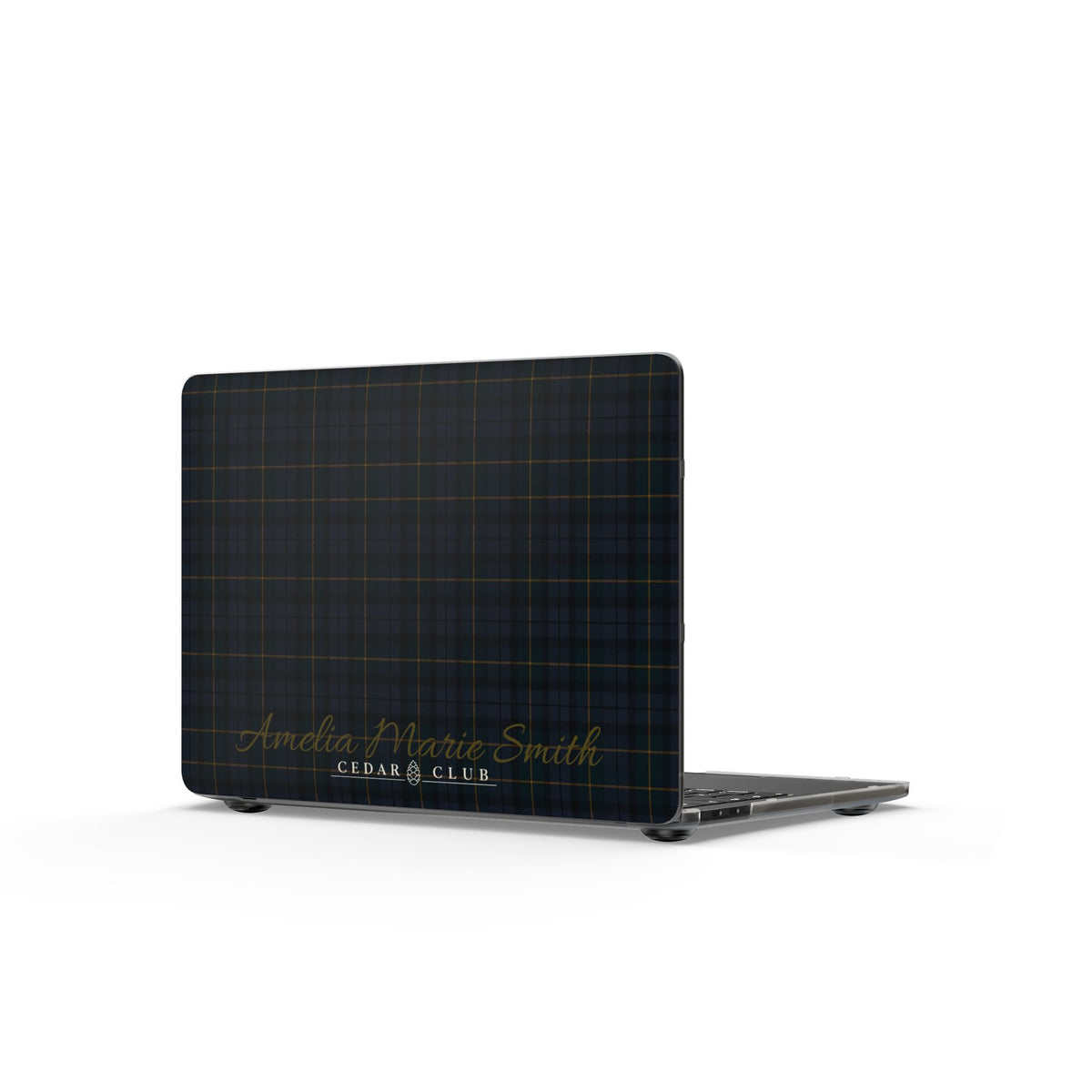 Personalized Dark Plaid MacBook Case